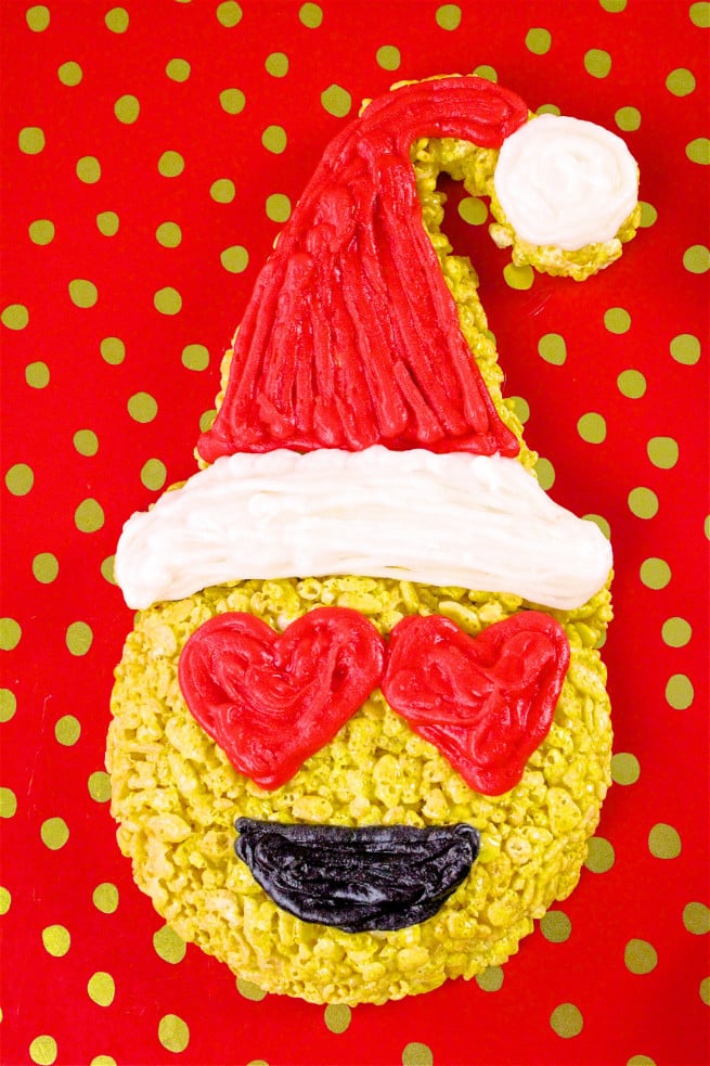 DIY Holiday Smilely Emoji Rice Krispies Treats-Heart Eyes