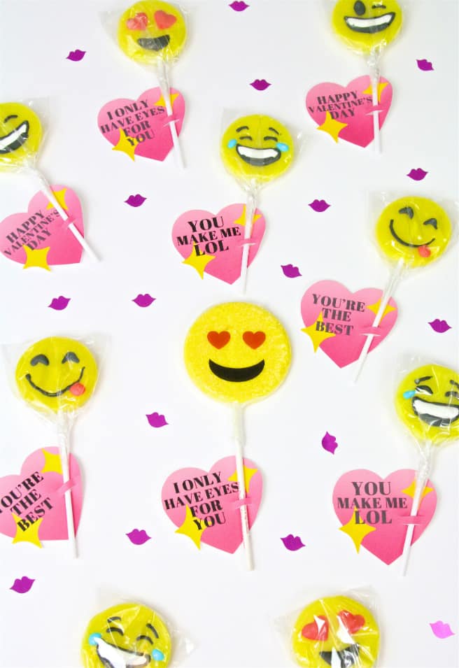 DIY Emoji Lollipop Heart Valentine's