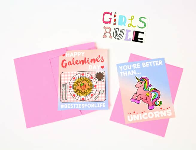 Galentine's Day Card and Envelope stickers