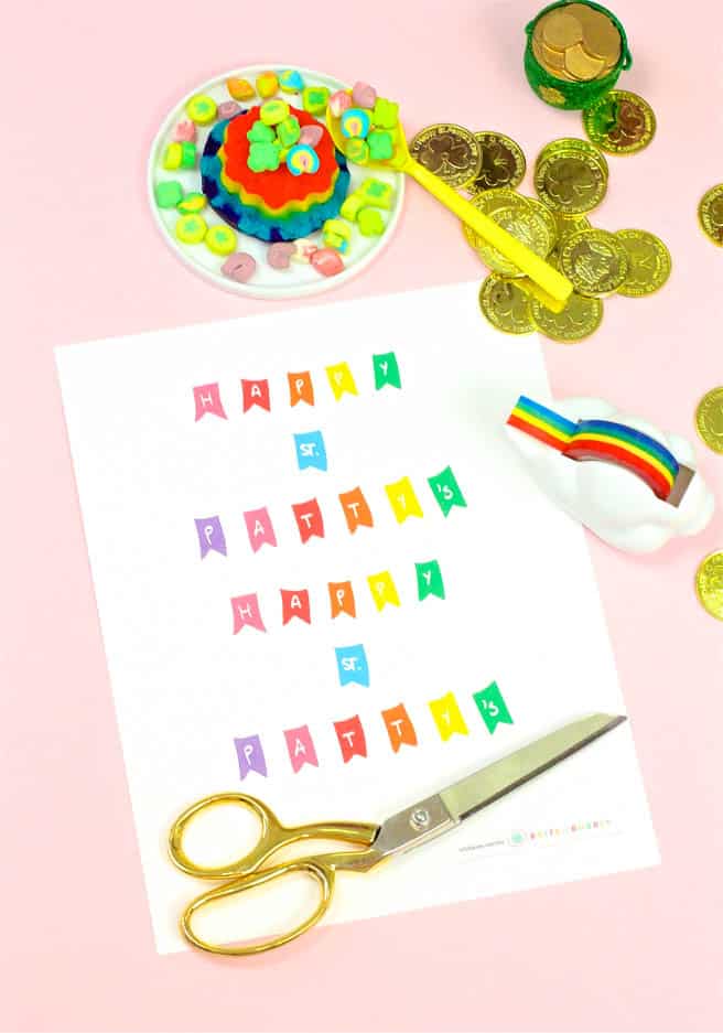 DIY Mini Rainbow Bundt Cake Banner Printable