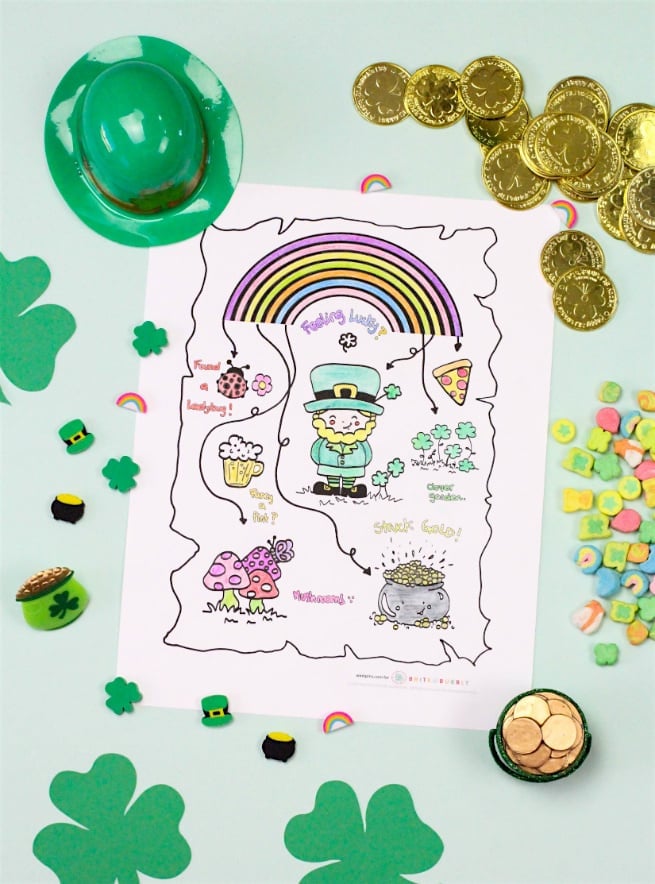 Saint Patricks Day Coloring Printable Map