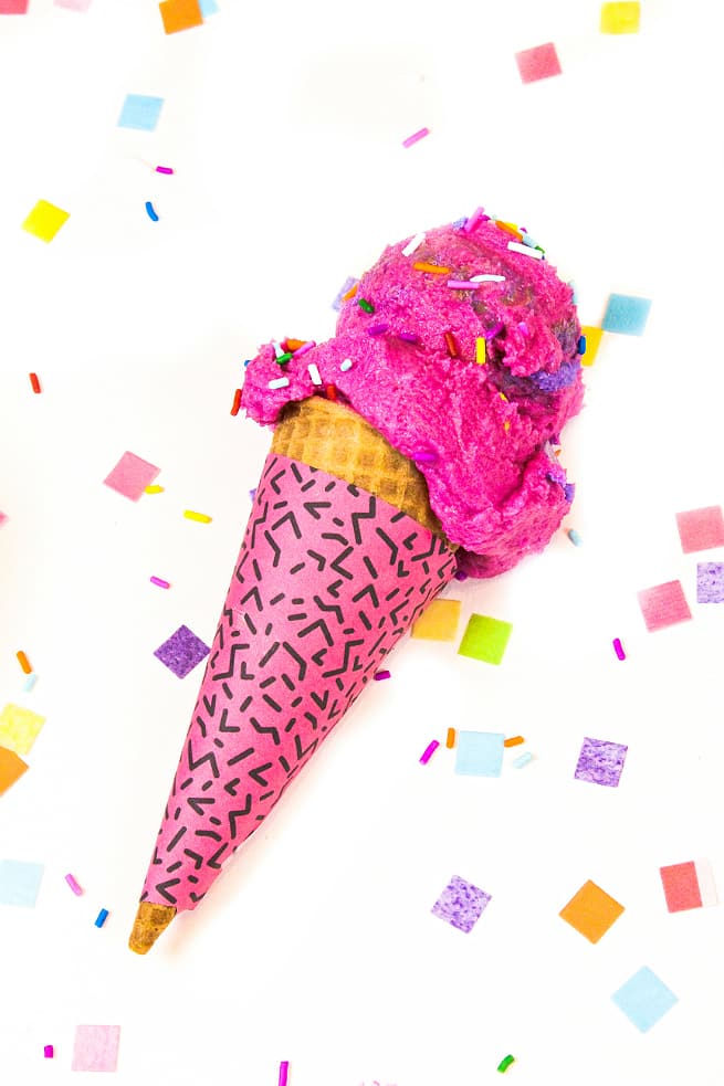 90's Pink Retro Print Ice Cream Cone Wrappers