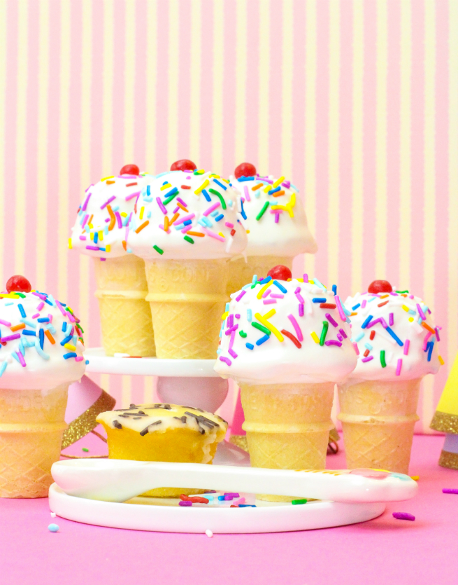 Mini No-Bake Cupcake Ice Cream Cones