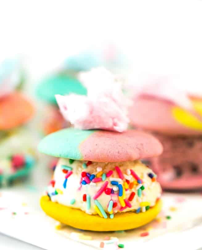 Rainbow Whoopie Pies Ice Cream Sandwiches