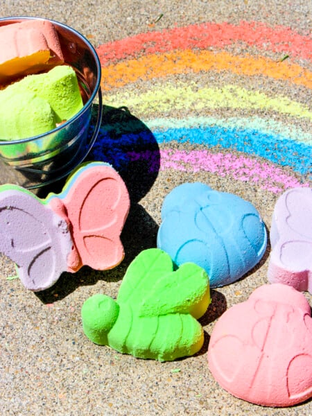 DIY Rainbow Sidewalk Chalk
