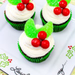 Easy Christmas Holly Cupcakes!