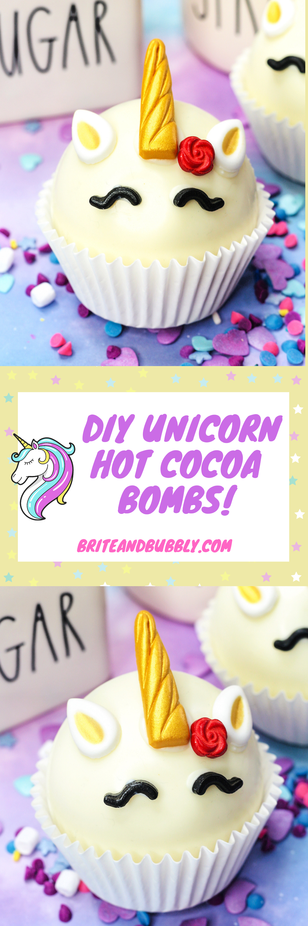 DIY Unicorn Hot Cocoa Bomb Pin Image