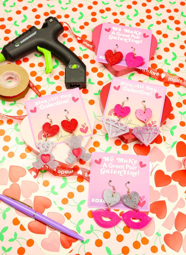 DIY Galentine's Day Hot Glue Made Earrings