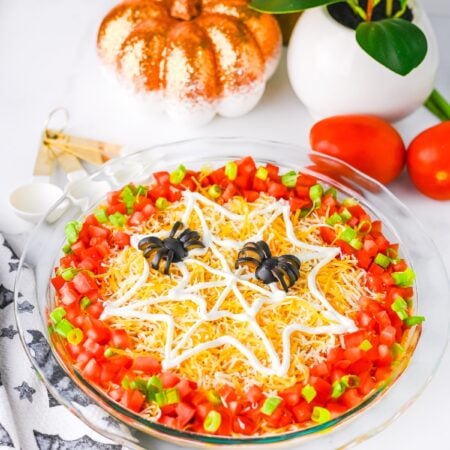 Easy Halloween Spider Webs taco dip